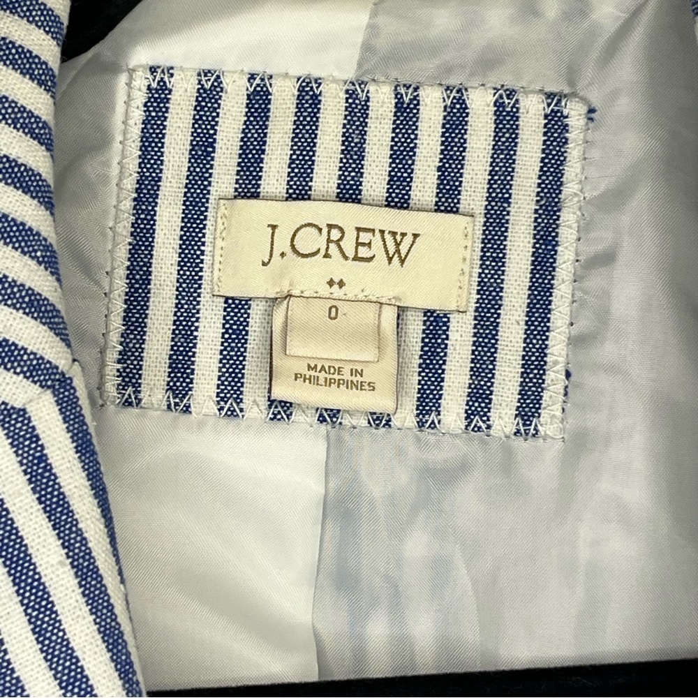 J. Crew Blue and White Striped Cotton Blend Blazer - Picture 6 of 10